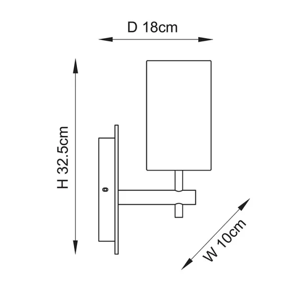 Modern brass and marble effect wall light dimensions