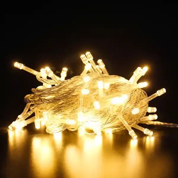 100 multifunction connectable Christmas lights warm white in clear cable product image