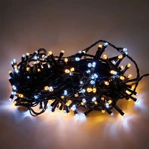 200 LED Battery Christmas Lights Warm White with Ice White Flash Product Image