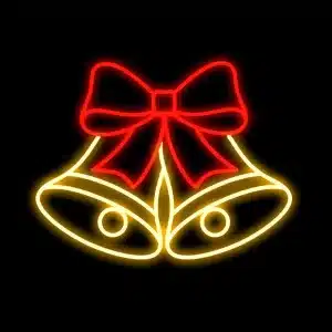 2D bells & bow LED Christmas decoration for outdoor use