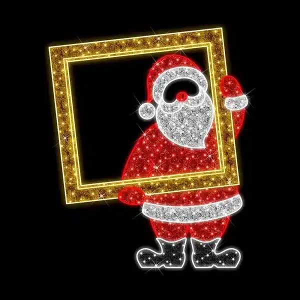 2D Santa picture frame selfie Christmas decoration for festive photo moments