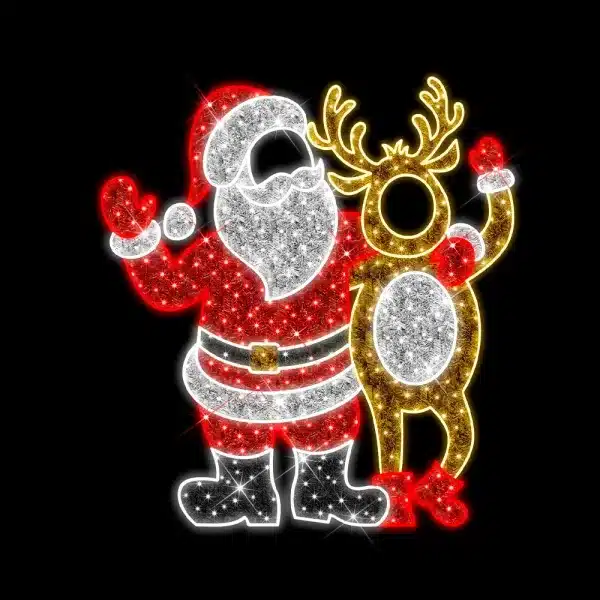 2D Santa With Rudolph Selfie Christmas Decoration For Festive Photo Moments