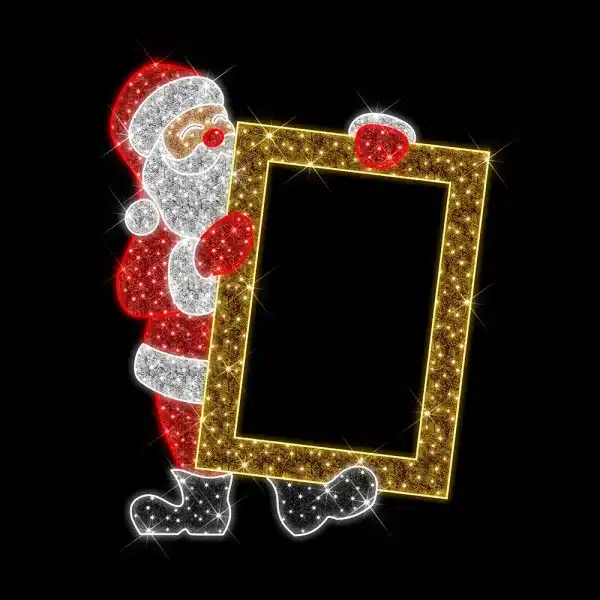2D Santa With Selfie Frame Christmas Decoration For Festive Photo Moments
