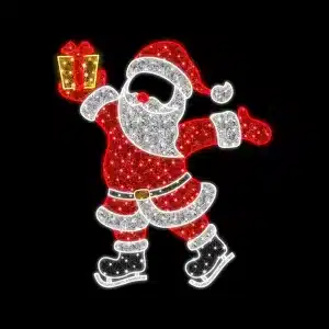2D skating Santa selfie Christmas decoration for festive photo moments