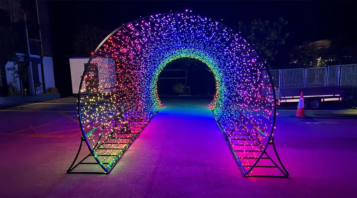 3D twinkly pro walkway tunnel commercial decoration for outdoor use