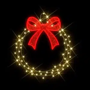 Christmas wreath with red bow 2D decoration for outdoor use