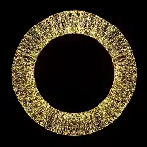 Gold frame pre-lit Christmas wreath 120cm with 9000 LEDs