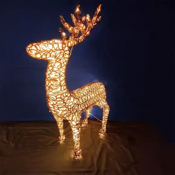 Light up LED standing reindeer outdoor Christmas decoration front view