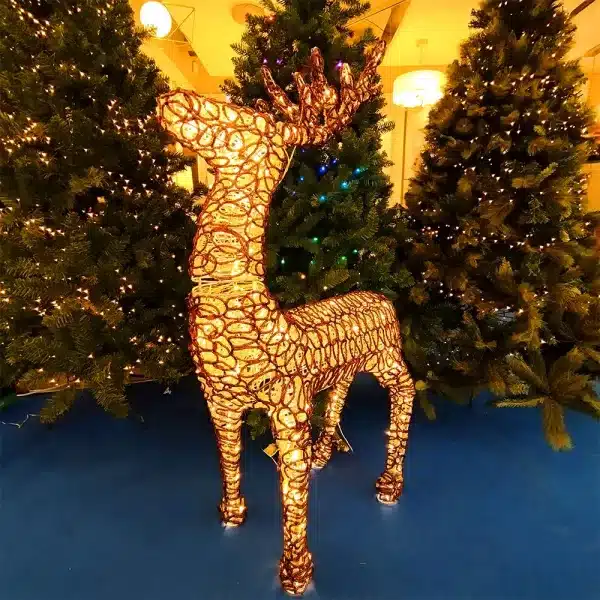 Light up LED standing reindeer outdoor Christmas decoration showroom display