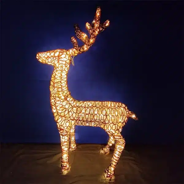 Light up LED standing reindeer outdoor Christmas decoration side view