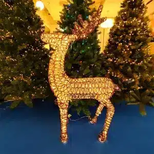 Light up LED standing reindeer outdoor Christmas decoration with 400 warm white LEDs