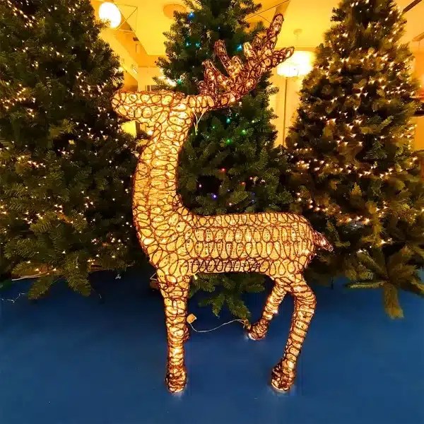 Light up LED standing reindeer outdoor Christmas decoration with 400 warm white LEDs