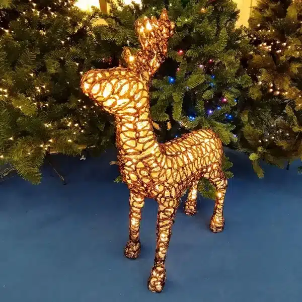 Light up medium LED standing reindeer outdoor Christmas decoration showroom display