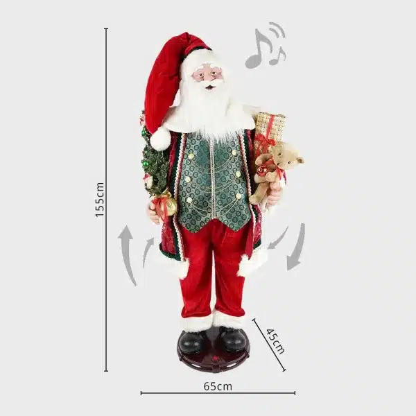 Musical animated dancing Santa Claus Christmas decoration dimensions