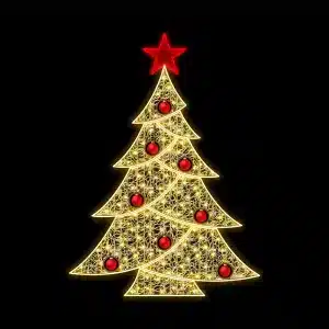 Red star Christmas tree decoration for outdoor use