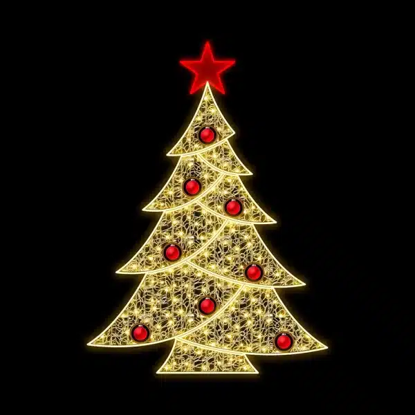 Red star Christmas tree decoration for outdoor use