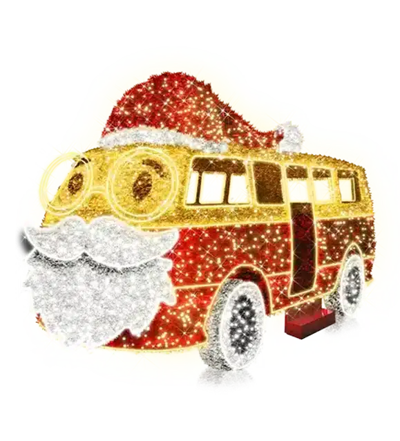 Santa bus 3D Commercial Christmas outdoor decoration feature