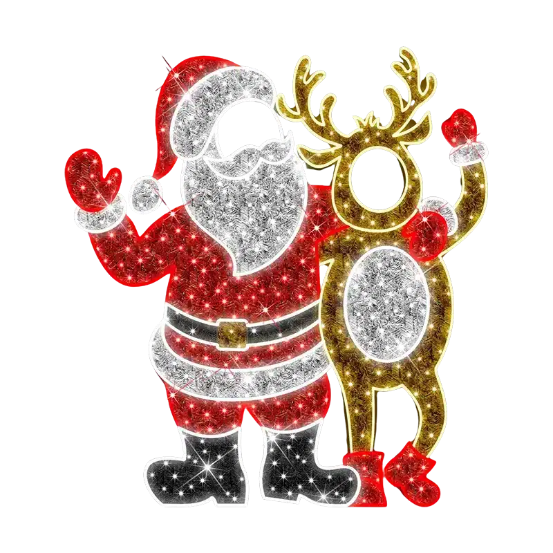 Santa with Rudolph selfie moment 2D Christmas feature outdoor decoration