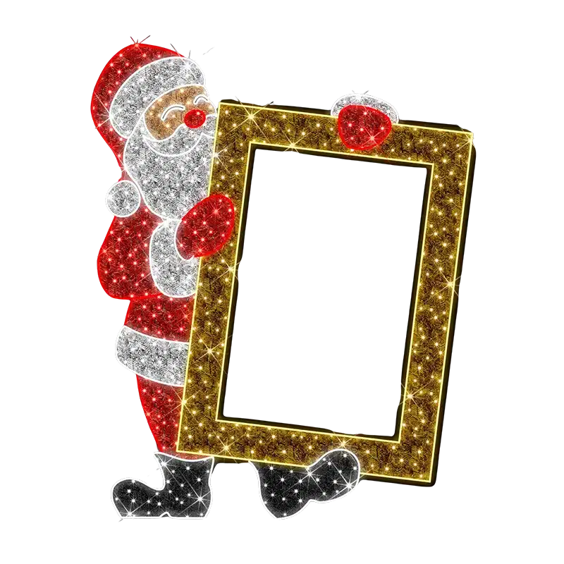 Santa with selfie frame 2D Christmas feature outdoor decoration