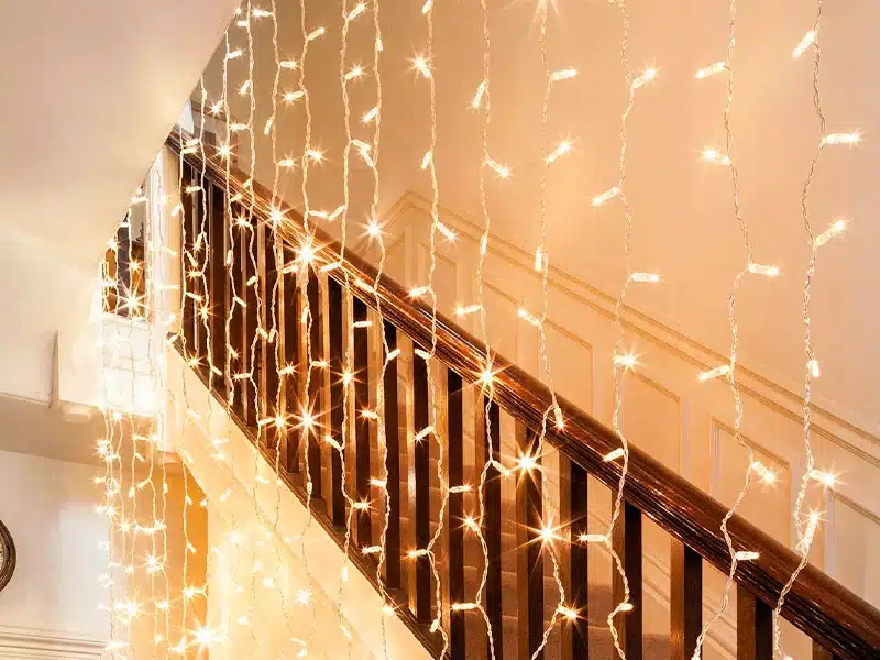 1.5M indoor connectable LED curtain lights ideal for windows, walls, wedding venues, hotels and retail displays