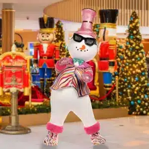 3D large dancing funky snowman decoration shopping centre display
