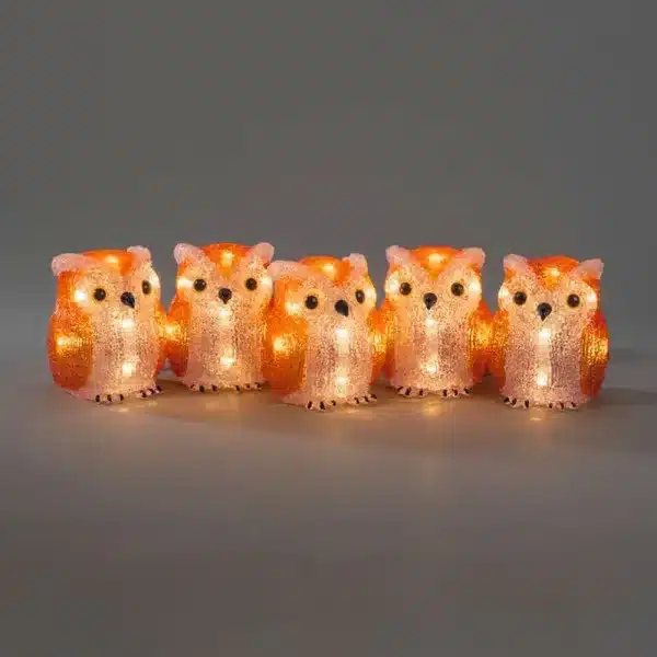 Acrylic owls family outdoor decoration set gallery image