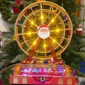 Animated musical Christmas Ferris wheel table decoration village scene with 48 LEDs