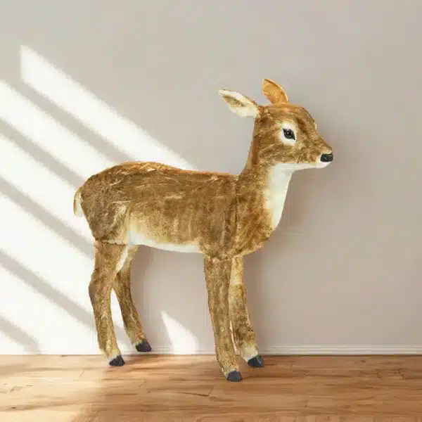 Brown baby furry Christmas deer decoration for indoor and outdoor use