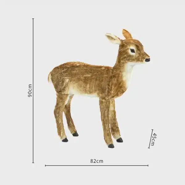 Brown baby furry Christmas deer decoration dimensions