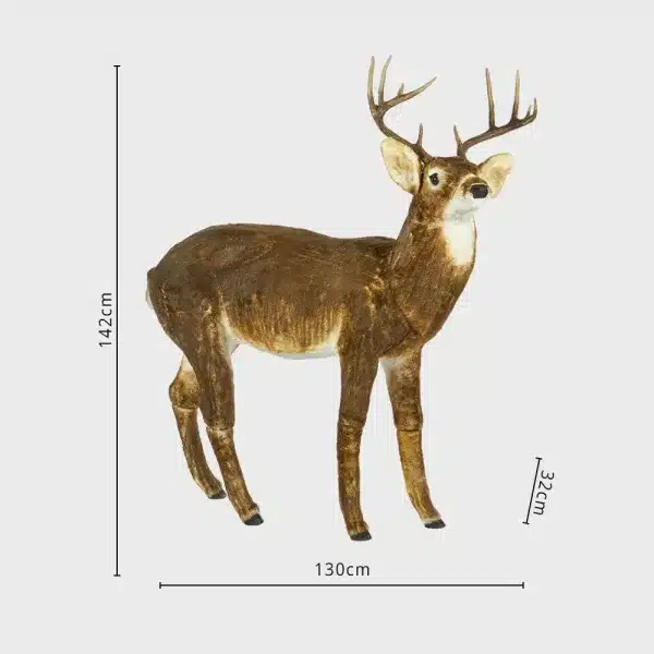 Brown furry reindeer Christmas decoration dimensions