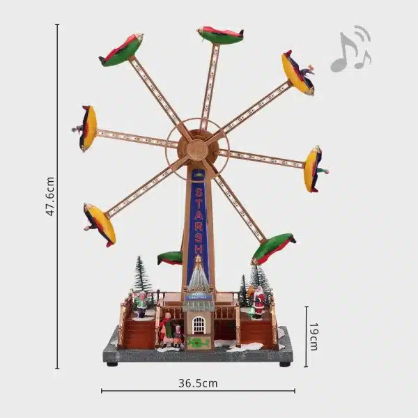 Christmas spinning plane ride table top decoration animated village scene dimensions