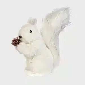 Fluffy squirrel with pine cone Christmas decoration 26cm tall home decor feature