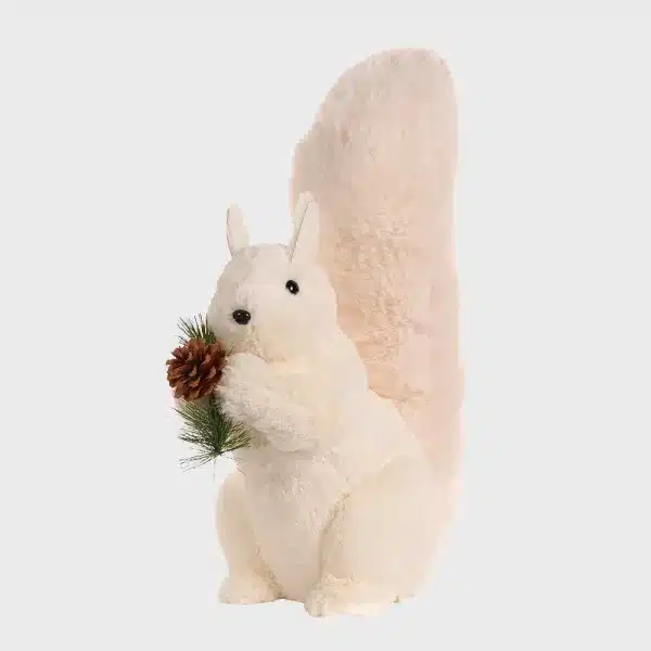 Fluffy squirrel with pine cone Christmas decoration 44cm tall home decor feature