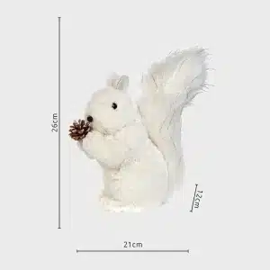 Fluffy squirrel with pine cone Christmas decoration dimensions