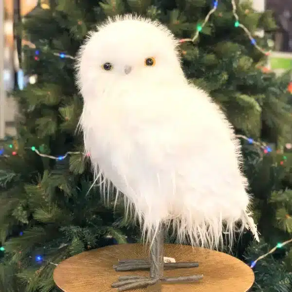 Furry long hair owl Christmas decoration smooth head design product image