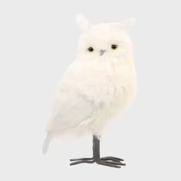 Furry long hair owl with pointed ears indoor Christmas decoration product image