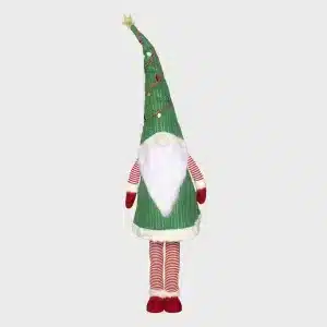 Large bobbing gnome Christmas decoration 2.2 metres tall with multicolour LEDs