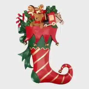 Christmas wall stocking with toys decoration polyresin material