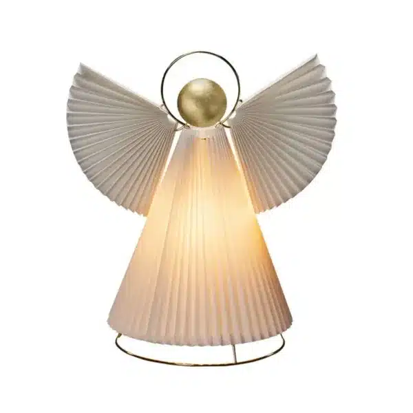 Paper angel Christmas table top decoration 36cm tall in brass finish product image