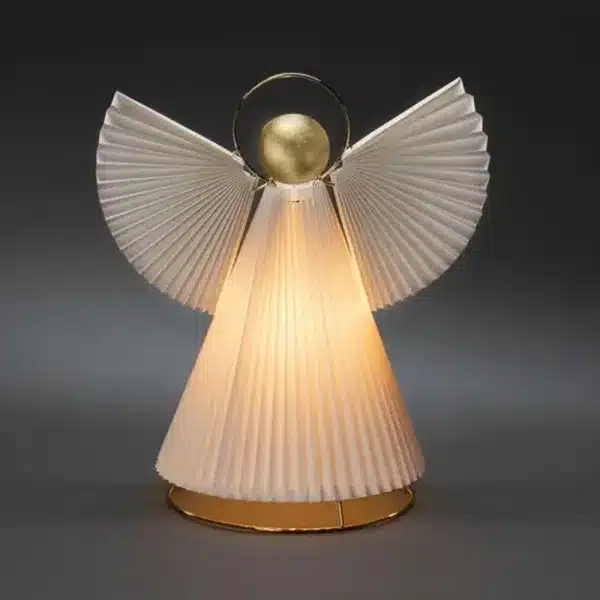 Paper angel Christmas table top home decoration 36cm tall in brass finish