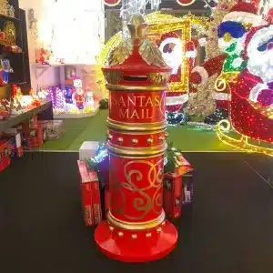 Santa Claus mailbox outdoor Christmas decoration showroom display view
