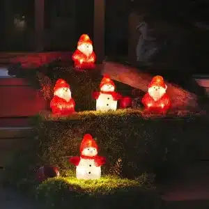 Snowman with Santa outdoor Christmas decoration set with 40 warm white LEDs