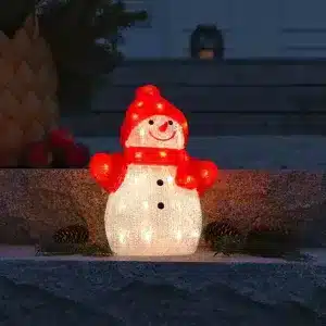Snowman With Scarf Outdoor Christmas Decoration With 40 Warm White LED Lights