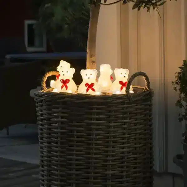 Teddy bears set outdoor Christmas decoration made from acrylic with 40 warm white LED lights