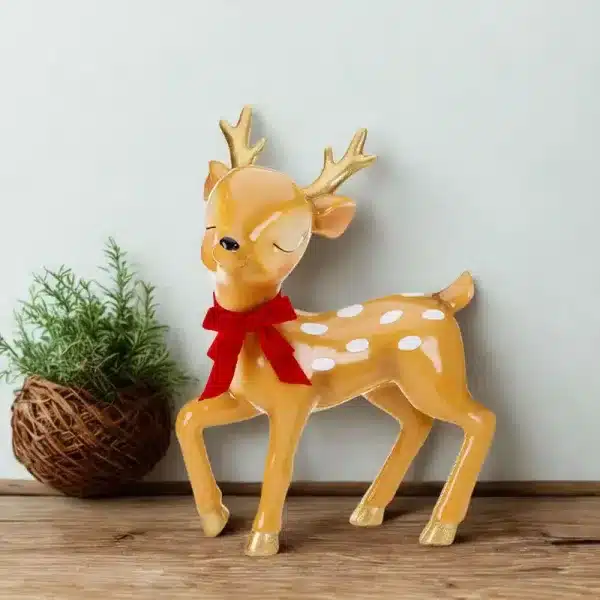 Vintage Bambi reindeer Christmas decoration indoor display gallery image