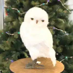 Winter furry owl smooth head design Christmas decoration product
