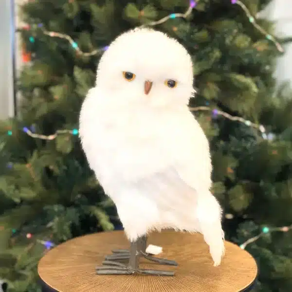 Winter furry owl smooth head design Christmas decoration product