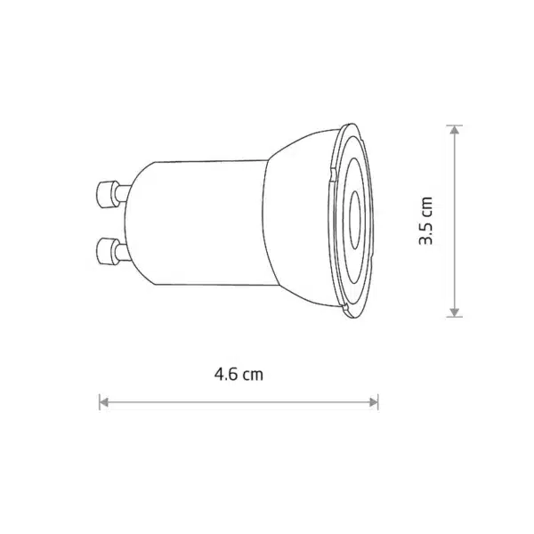4W reflector 3000K GU10 230 Lumens LED bulb dimensions