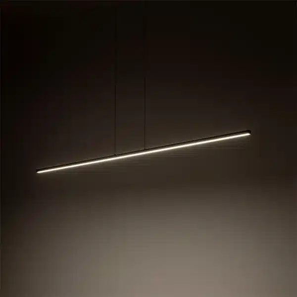 Bar integrated LED 3000K black linear suspended pendant light 180cm