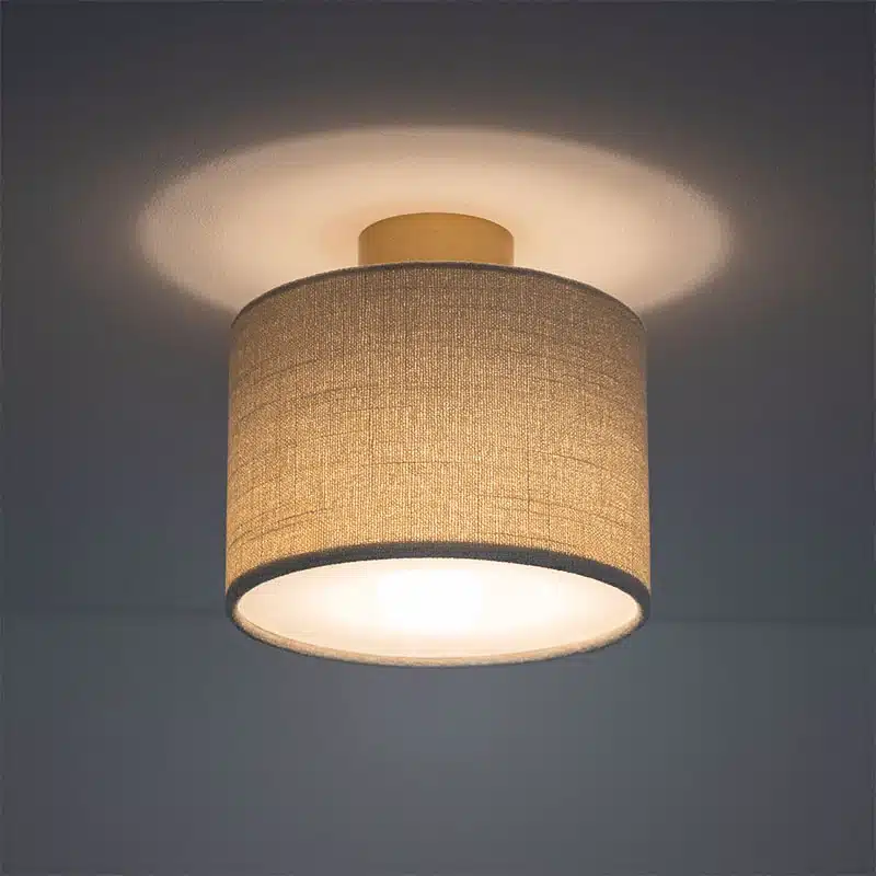 Cream-fabric-ceiling-light-with-brushed-gold-detail-for-bedroom-and-hallway Cream fabric ceiling light with brushed gold detail for bedroom and hallway